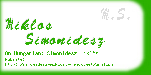 miklos simonidesz business card